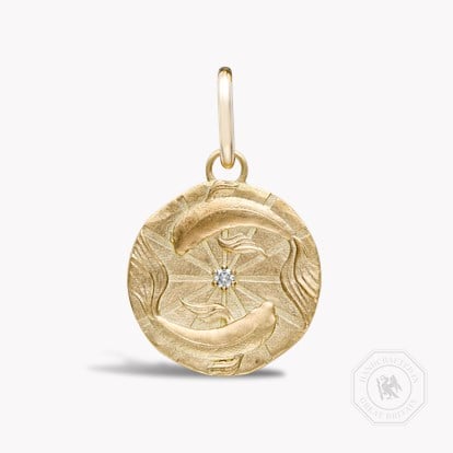 Pisces Pendant Charm 0.08ct in 18ct Yellow Gold