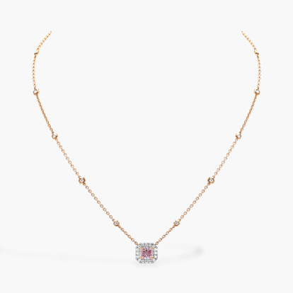 Masterpiece 1.04ct Fancy Purplish-Pink Diamond Cluster Pendant