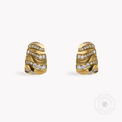 Namibian Dune 1.05cts Diamond Huggie Earrings in 18ct Yellow Gold