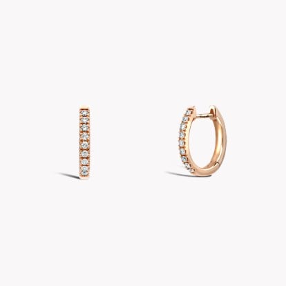 Brilliant Cut Diamond Hoop Earrings 0.21ct in 18ct Rose Gold