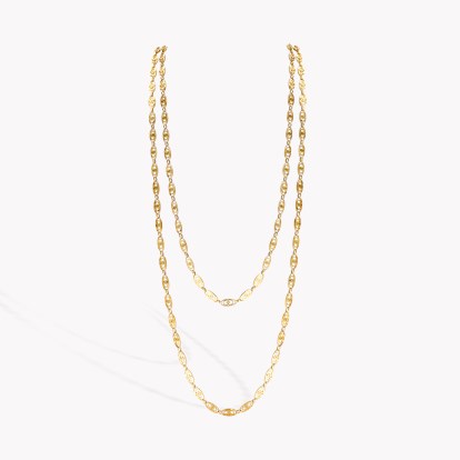 Belle Epoque French Fancy Oval Link 155cm Necklace