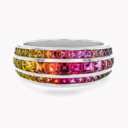 Manhattan Three Row Sapphire Ring