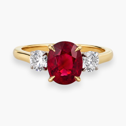 Oval Cut 2.10ct East African Ruby and Diamond Ring