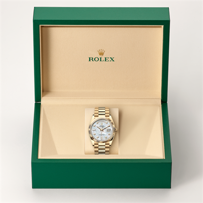 Day-Date 36, Oyster, 36 mm, yellow gold watch inside presentation box