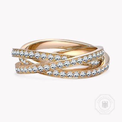 Trilogy Three-Row Diamond Ring 1.59ct in 18ct Rose Gold