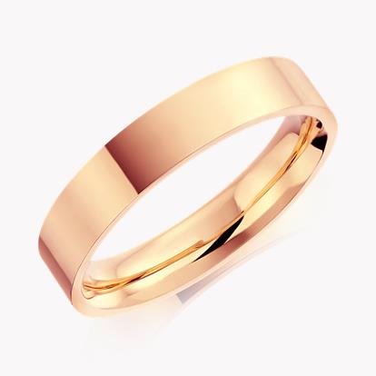 4mm Flat Court Wedding Ring in 18CT Rose Gold