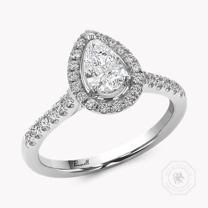 Celestial 0.50ct Pear Shaped Diamond Cluster Ring in Platinum