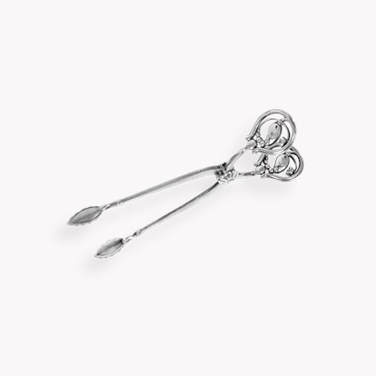 Silver George VI Pair of Sugar Tongs Georg Jensen, 1950