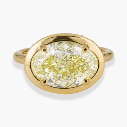 Skimming Stone Oval Cut 5.04ct Diamond Ring