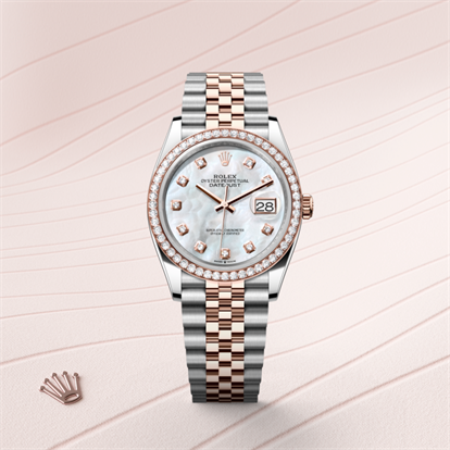 Datejust 36, Oyster, 36 mm, Oystersteel, Everose gold and diamonds watch