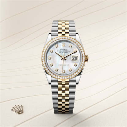 Datejust 36, Oyster, 36 mm, Oystersteel, yellow gold and diamonds watch