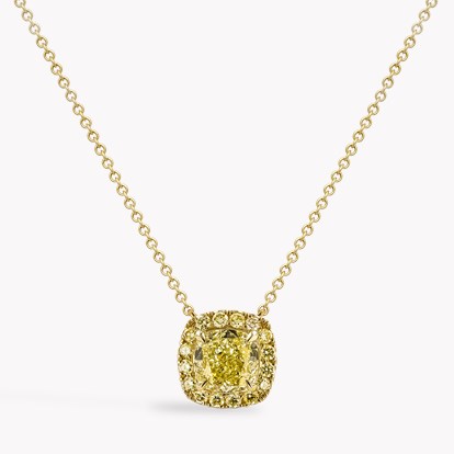 Fancy Yellow Diamond Pendant 1.45ct in 18ct Yellow Gold