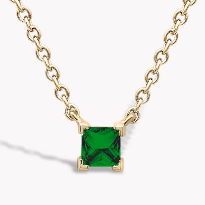 RockChic Emerald Solitaire Necklace 0.36ct in Yellow Gold