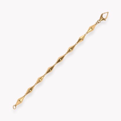 Cleopatra Gold Faceted Barrel Link Bracelet