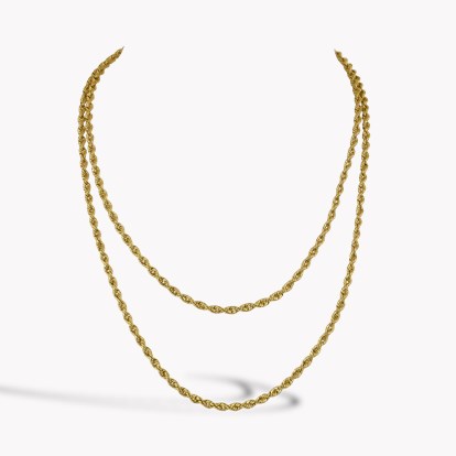 Edwardian Rope Link Guard Chain Necklace 95cm