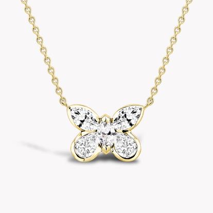 Butterfly Diamond Pendant 1.04ct in Yellow Gold