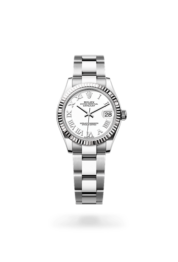 Datejust 31 * Oyster, 31 mm, Oystersteel and white gold with a Mint green Fluted bezel and Jubilee, five-piece links bracelet