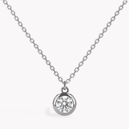 Skimming Stone 0.75ct Botswana Diamond Pendant in 18ct White Gold