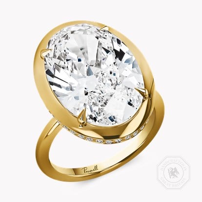 Masterpiece Skimming Stone 10.32ct Botswana Diamond Solitaire Ring  in 18ct Yellow Gold