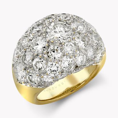 Mauboussin Bombe Cocktail Ring Yellow Gold and Diamonds c.1950s