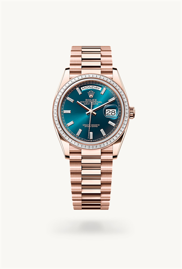 Rolex Day-Date 36 Oyster, 36 mm, Everose gold and diamonds