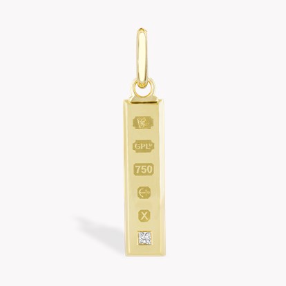 Long Ingot Pendant 0.17ct in 18ct Yellow Gold
