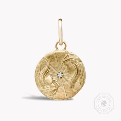 Gemini Pendant Charm 0.08ct in 18ct Yellow Gold