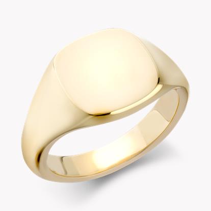 Cushion Signet Ring in 18ct Yellow Gold