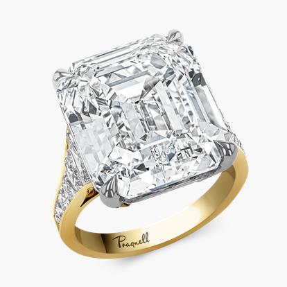 Masterpiece Pragnell Setting 17.26ct Diamond Solitaire Ring in Platinum and 18ct Yellow Gold