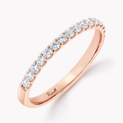 Brilliant Cut Diamond Half Eternity Ring 0.36ct in 18ct Rose Gold
