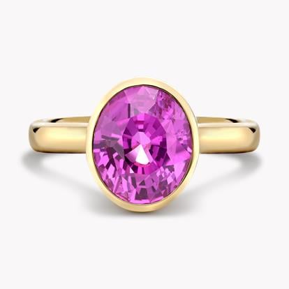 Pink Sapphire Ring 5.03ct in Yellow Gold
