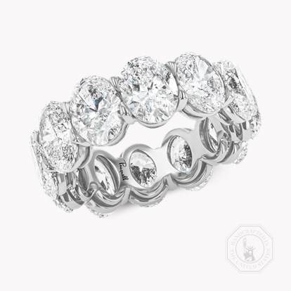 Oval Cut 12.06ct Diamond Full Eternity Ring in 18ct White Gold