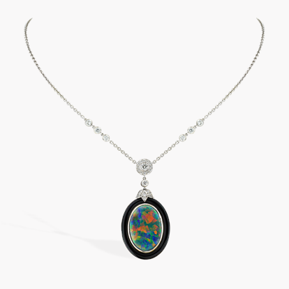 Cabochon Black Opal Pendant