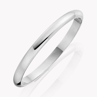 2mm D-Shape Wedding Ring in Platinum