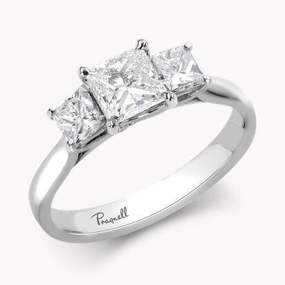 Princess Cut 1.20ct Diamond Three Stone Ring in Platinum