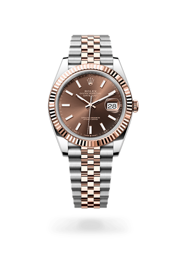 Datejust 41 * Oyster, 41 mm, Oystersteel and Everose gold with a Sundust set with diamonds Fluted bezel and Oyster, three-piece solid links bracelet