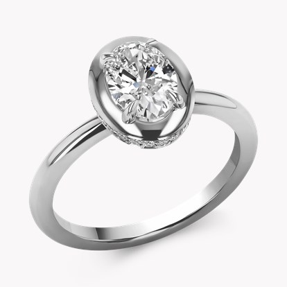 Skimming Stone 0.90ct Oval Diamond Solitaire Ring in Platinum