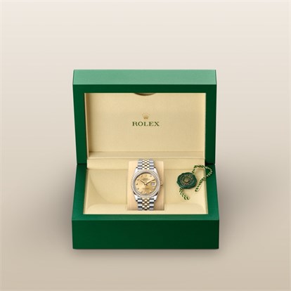 Datejust 36, Oyster, 36 mm, Oystersteel, yellow gold and diamonds watch inside presentation box