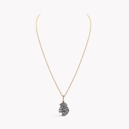 Edwardian Diamond and Sapphire Parrot Head Pendant