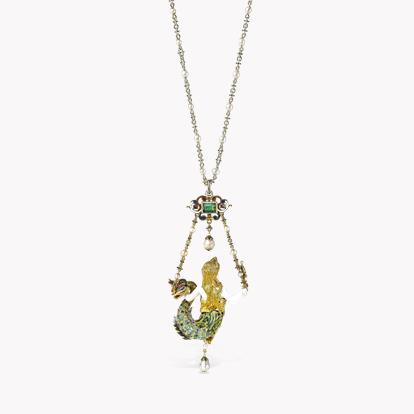 Victorian Emerald Mermaid Pendant
