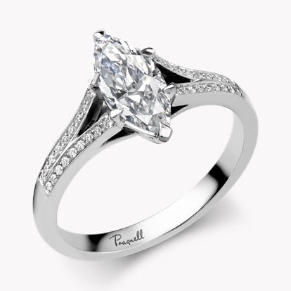 Imperial 0.91ct Marquise Cut Diamond Ring in Platinum