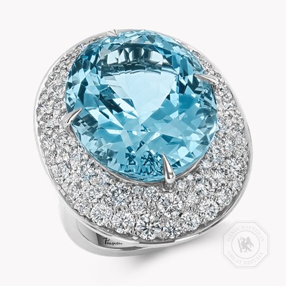 Snowstorm 21.08ct Aquamarine and Diamond Cocktail Ring