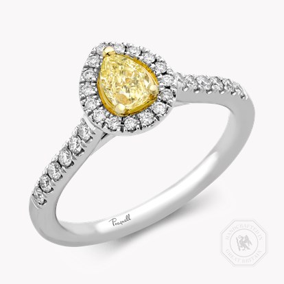Celestial 0.31ct Fancy Light Yellow Diamond Cluster Ring