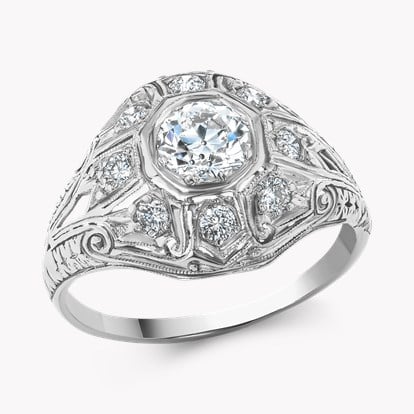Old European Cut Diamond Cluster Ring