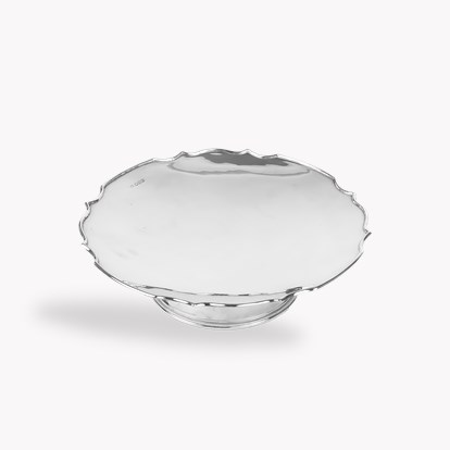 Silver George VI 10' Cake Dish With Pedestal 1946