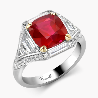 Masterpiece Astoria 3.98ct Burmese Ruby and Diamond Ring in Platinum