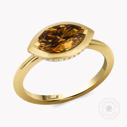 Skimming Stone 2.00ct Fancy Deep Brown Yellow Diamond Ring