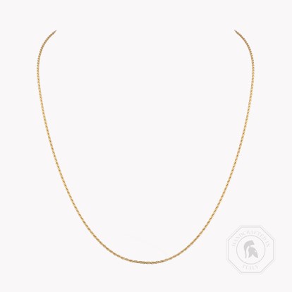 Rope Style Chain (45cm) 0.02ct in 18ct Yellow Gold 