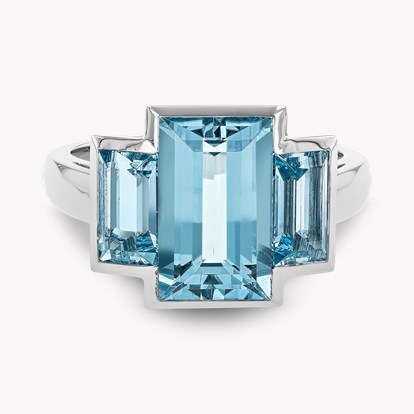 Kingdom 3.45ct Aquamarine Three Stone Ring