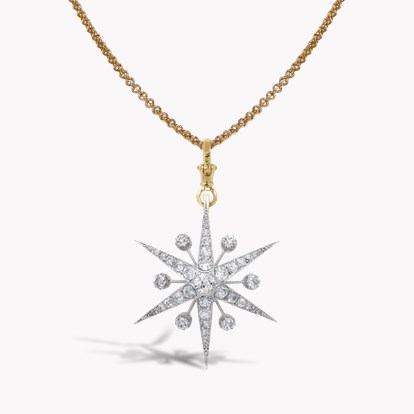Victorian Old Cut 3.00ct Diamond Star Pendant
